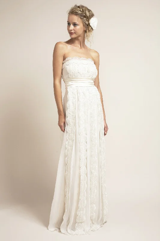 Weekend Discount Rush VN6609 Whimsical Ethereal Strapless Wedding Dress