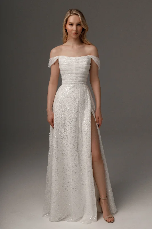 Price Slash Wedding Dress Elu with Detachable Straps