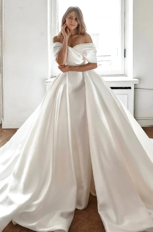 Weekend Offers Galore Mikado Wedding Dress Jacqueline With Detachable Train