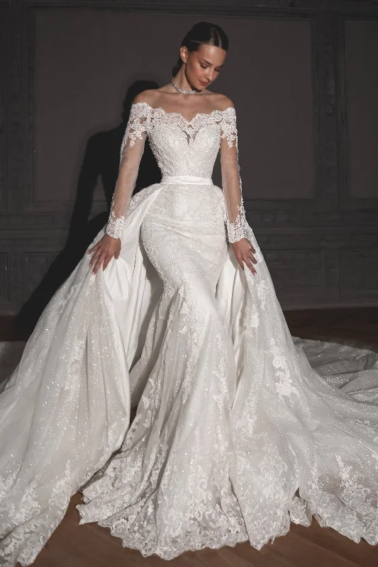 Weekend Offers You Love Lace Shimmery Wedding Dress Ornella 2 in 1