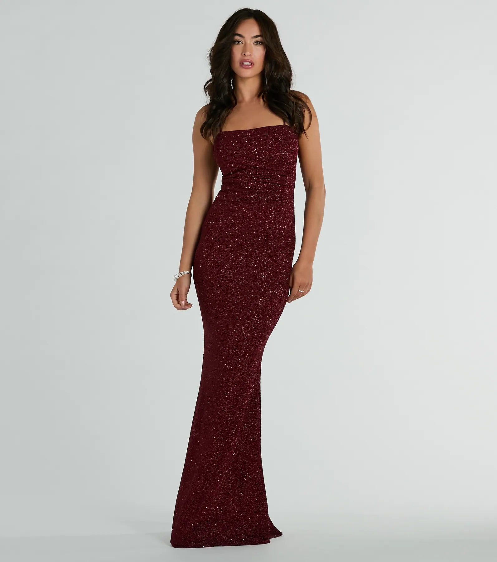 Shop & Save Instantly Wendy Sleeveless Mermaid Glitter Formal Dress