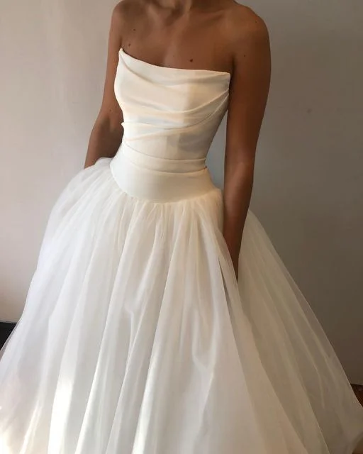 Weekend Super Sale Alert White Strapless A-Line Elegant Party Dress Light Wedding Dress, DP2798 Weekend Super Sale Alert White Strapless A-Line Elegant Party Dress Light Wedding Dress, DP2798