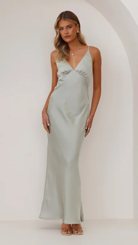 Weekend Shopping Deals Galore Ziah Maxi Dress - Olive