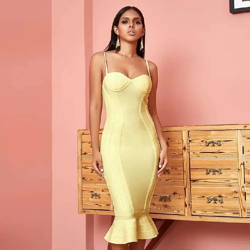 Weekend Flash Deals Mermaid Sexy Spaghetti Strap Bodycon Dress