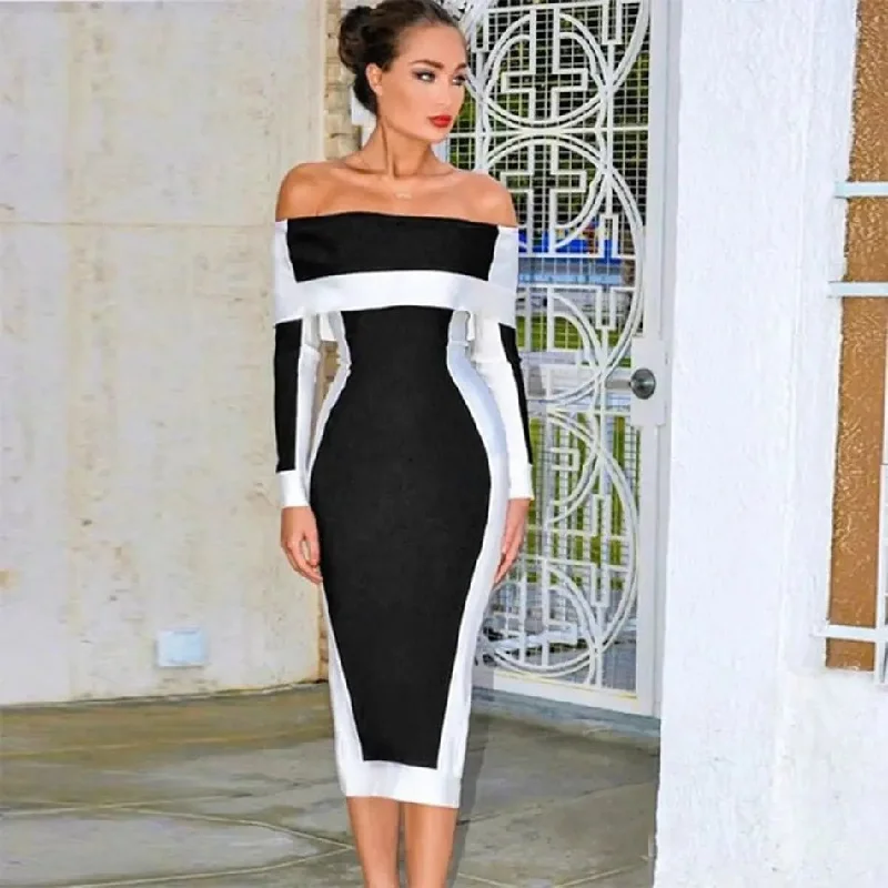Best Prices This Week New Long Sleeve Bodycon Bandage Dress