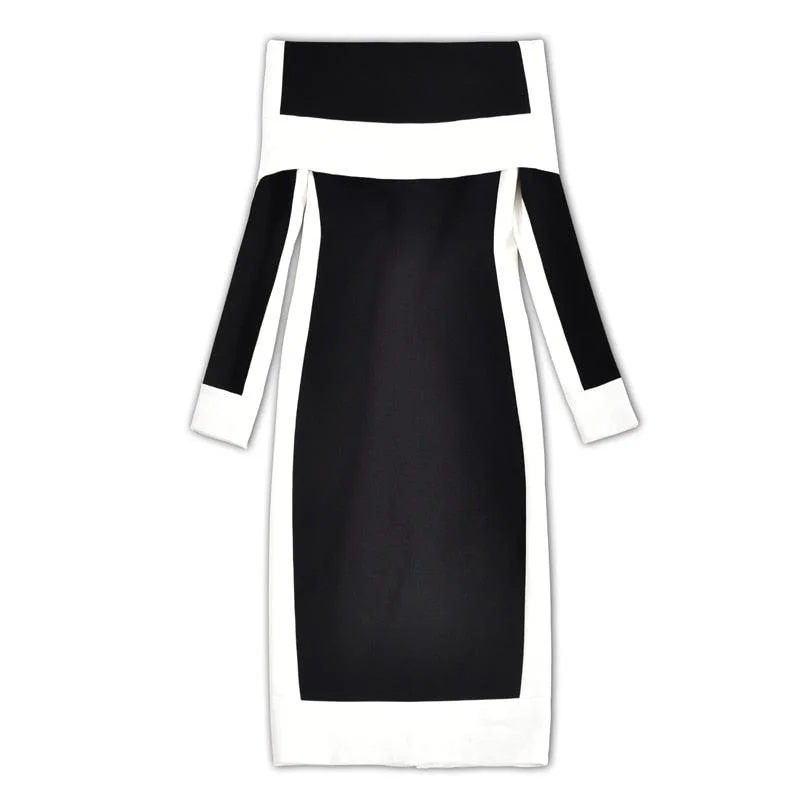 Weekend Shopping Fever Off-Shoulder Slim Sheath Stretched Bodycon Dress