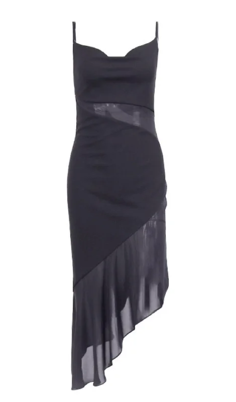Super Price Drop STRAP BODYCON MIDI DRESS IN BLACK