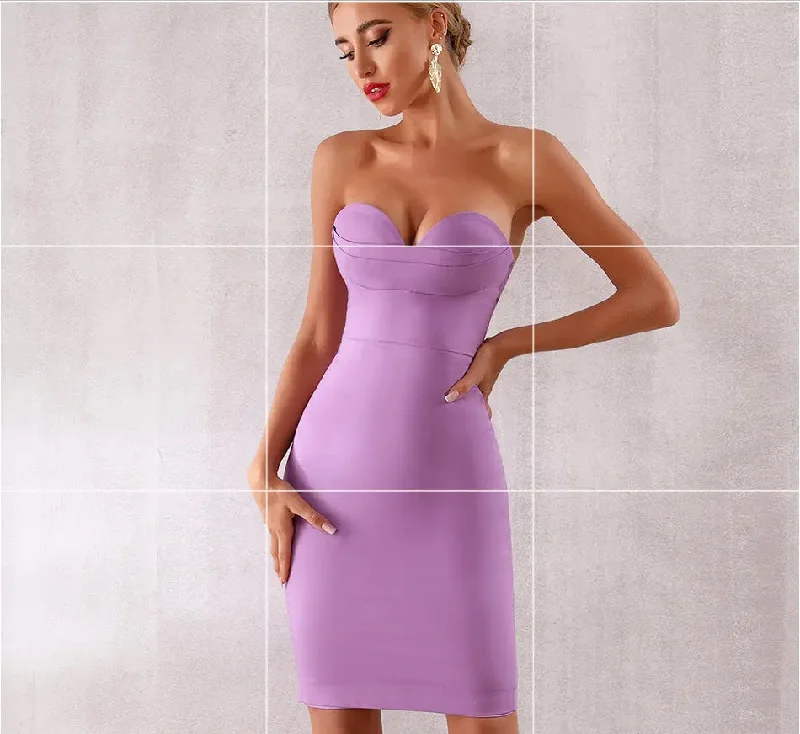 Weekend Bonanza Violet Bodycon Celebrity Midi Dress