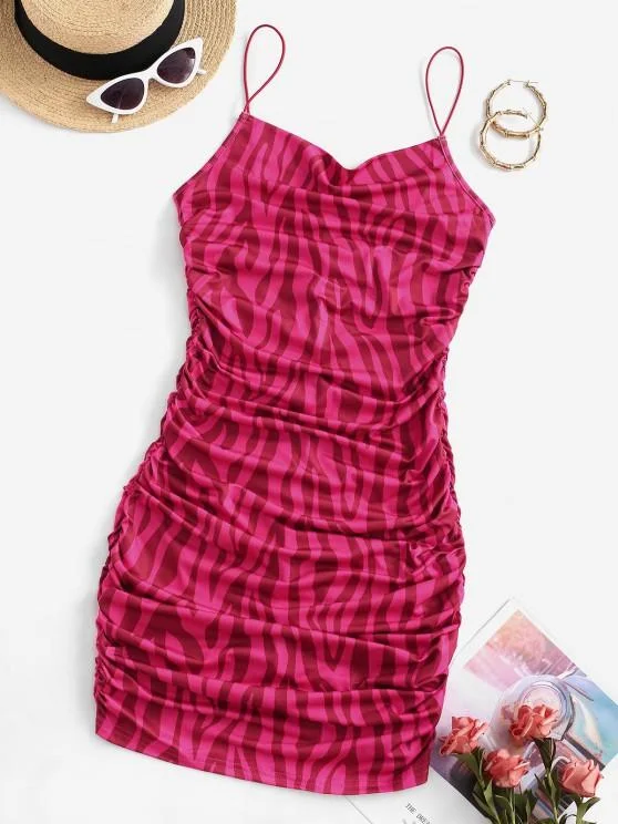 Shop & Save Now Bungee Strap Ruched Bodycon Dress