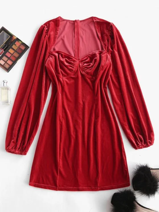 Weekend Offers You Can’t Miss Cupped Velvet Bodycon Mini Dress