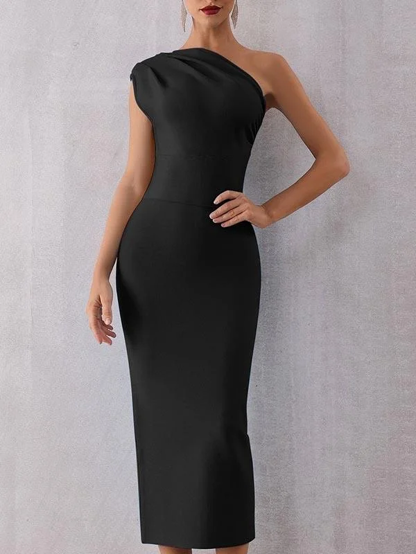 Time-Sensitive Offer One Shoulder Bodycon Long Dress