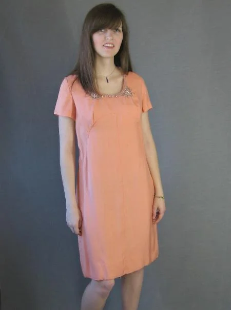 Weekend Top Offers 60s Women's Parnes Feinstein Dress Vintage Cocktail Empire Waist Beaded Neckline Medium VFG Weekend Top Offers 60s Women's Parnes Feinstein Dress Vintage Cocktail Empire Waist Beaded Neckline Medium VFG