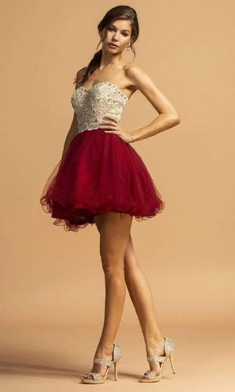 Weekend Special Bargains Aspeed Design - S2086 Strapless Beaded Sweetheart Dress