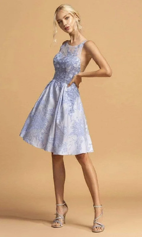 Weekend Steals Await Aspeed Design - S2279 Illusion Jewel A-Line Dress