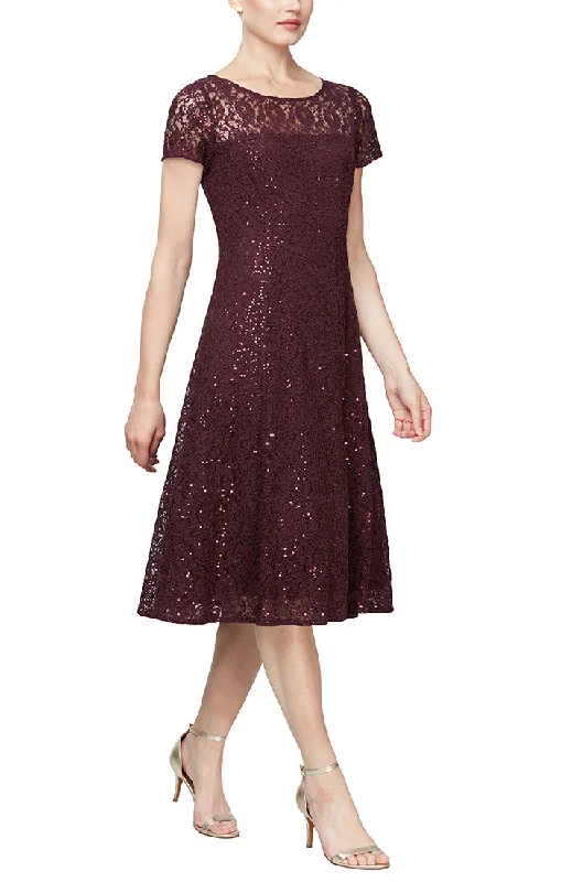 Exclusive Discounts Just for You Cap Sleeve Tea-Length Sequin Party Dress
