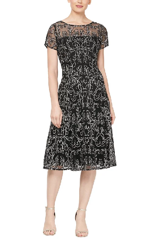 Shop & Save Today Embroidered Soutache Lace Cocktail Dress
