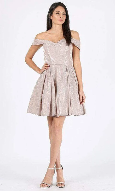 Hot Picks Eureka Fashion - 9829 Off Shoulder Glittery Short Dress