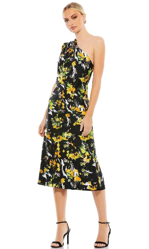 Weekend Price Drop Frenzy Ieena Duggal 55630 - Floral One Shoulder Cocktail Dress