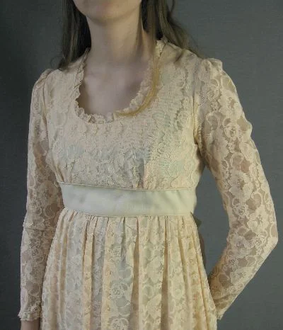 Weekend Offers You Love Women's 70s Dress Bridgerton Long Maxi Empire Waist Vintage Lace Boho Extra Small to Small Candi Jones VFG Weekend Offers You Love Women's 70s Dress Bridgerton Long Maxi Empire Waist Vintage Lace Boho Extra Small to Small Candi Jones VFG
