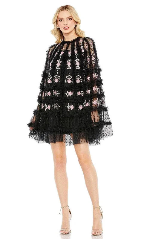 Weekend Deals Mac Duggal 8031 - High Neck Cape Cocktail Dress