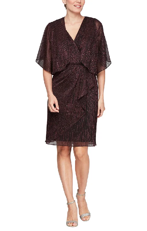 Unbeatable Prices Short Shimmer Surplice Dress with Cascade Jacket