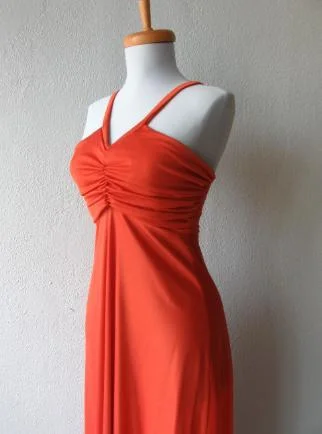 Weekend Price Slash Day 70s Women's Dress Disco Vintage 30s Style Orange Jersey Long Chiffon Cape Small to Extra Small VFG Weekend Price Slash Day 70s Women's Dress Disco Vintage 30s Style Orange Jersey Long Chiffon Cape Small to Extra Small VFG